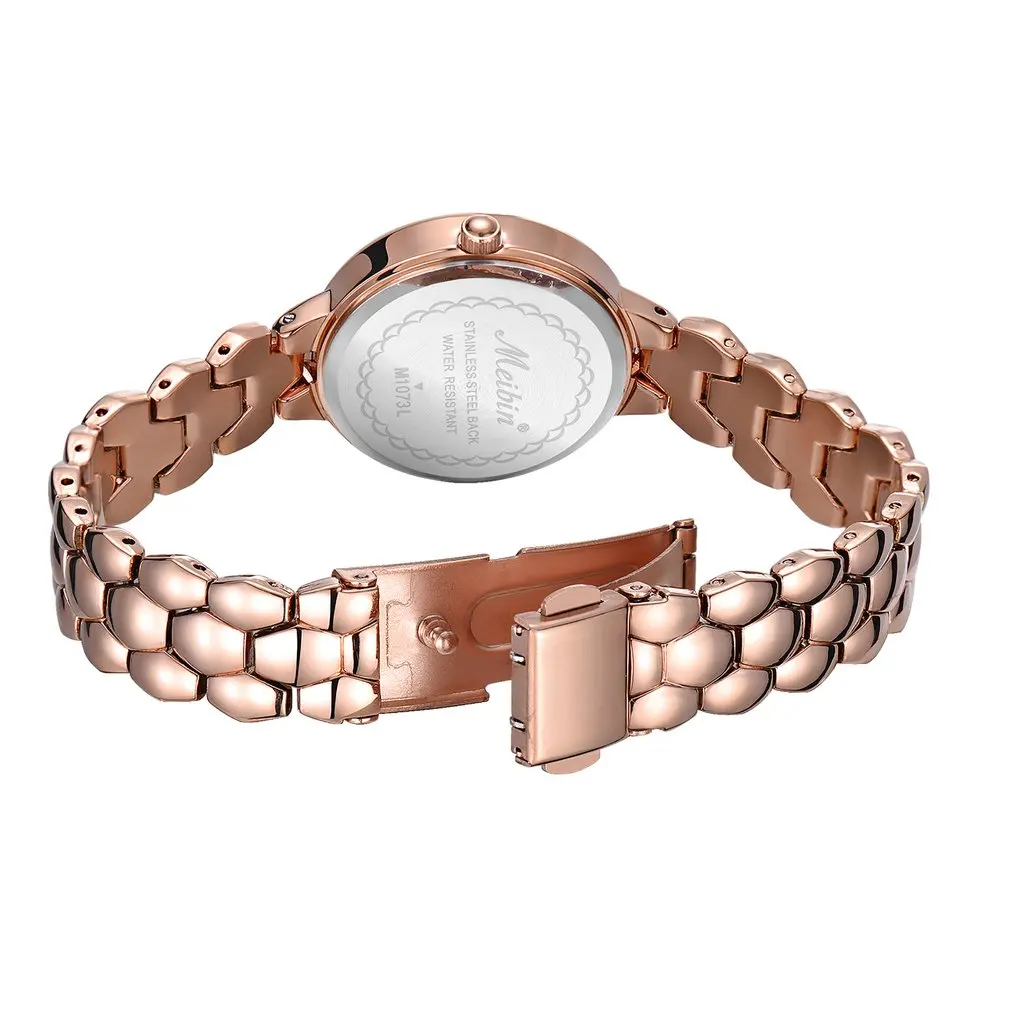 Модные женские часы розовое золото нержавеющая сталь роскошные кварцевые