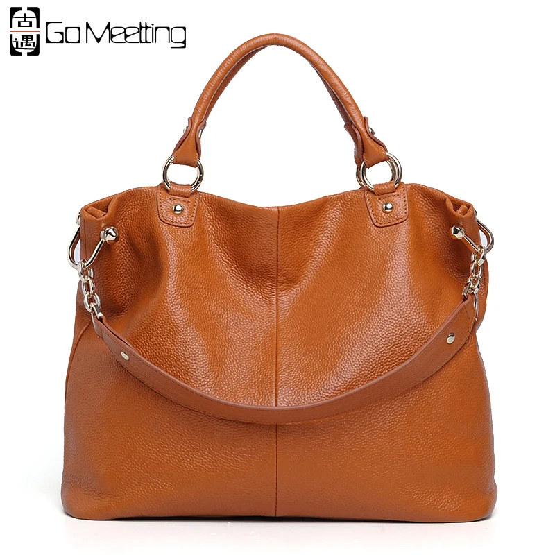 Go Meetting Brand Genuine Leather Women Handbag Fashionable Cowhide Shoulder Messenger Totes Crossbody Bags Ladies WS39 | Багаж и сумки