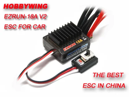 

F17805 Hobbywing EZRUN 18A V2 2-3S Lipo Speed Controller Brushless ESC BEC Output 6V/1.5A for 1/16 1/18 RC Car