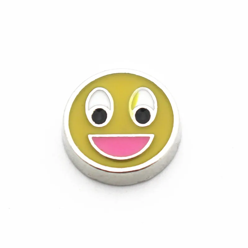 20 шт./лот металлические эмалированные Серебряные Плавающие Подвески с белым