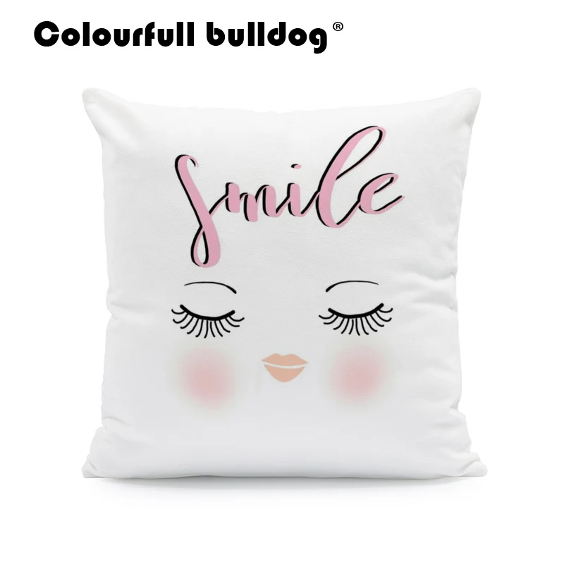 Цветные ресницы подушки для глаз чехлы черные очки красные губы подушка улыбка