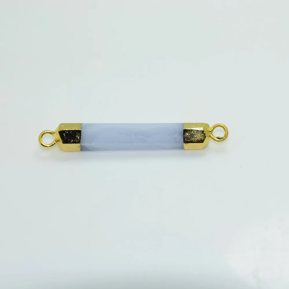 Маленький синий халцедон разъем для женщин ограненный природный камень azurlite кулон с украшением в виде кристаллов кварца разъем для ожерелье подарок 2018