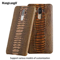 cowhide ostrich foot texture phone case for huawei p20 lite custom made phone case genuine leather phone protection case