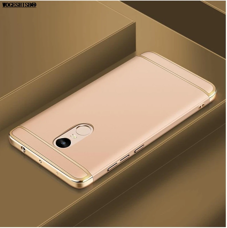 Чехол для Xiao mi Red mi 3S 4X 5X Note3 Note4 Note4X Note 3 4 4X чехол Ультратонкий Пластиковый чехол Защитная крышка на 360 градусов - Цвет: Gold