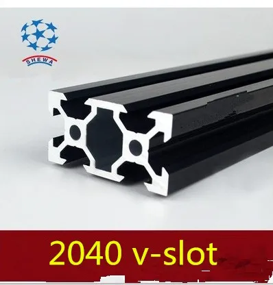 Алюминиевый экструзионный профиль 2040 европейского стандарта v slot черный Длина 500
