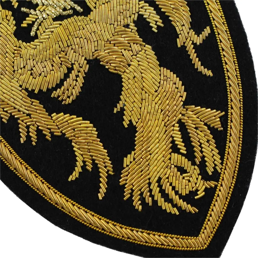 Ручная вышивка из проволоки/Золотой значок золотой дизайн Феникса ~~~~|embroidery