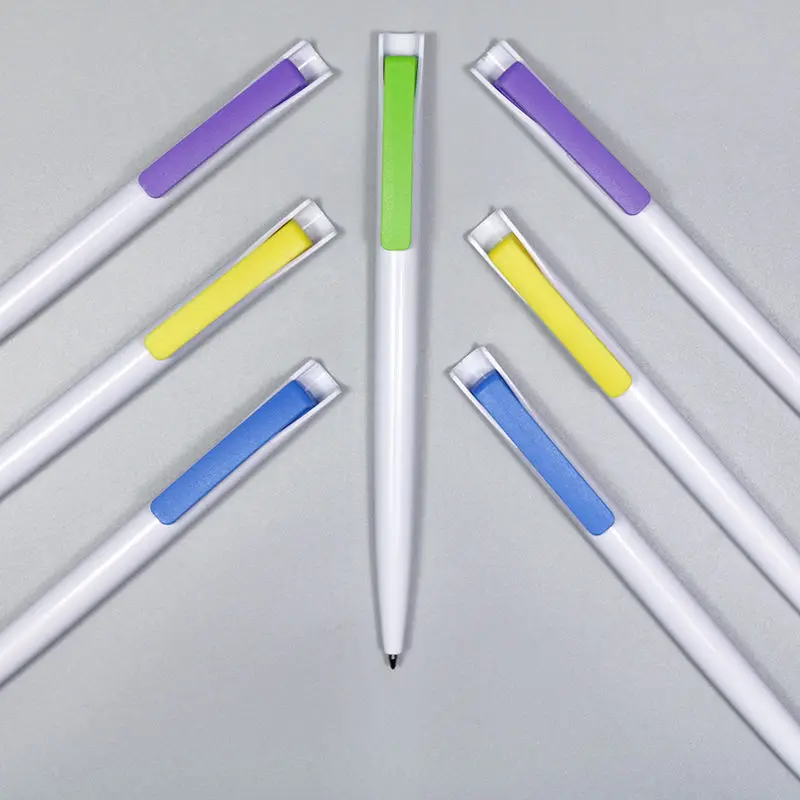 200 шт./лот оптовая продажа индивидуальная белая дешевая рекламная шариковая