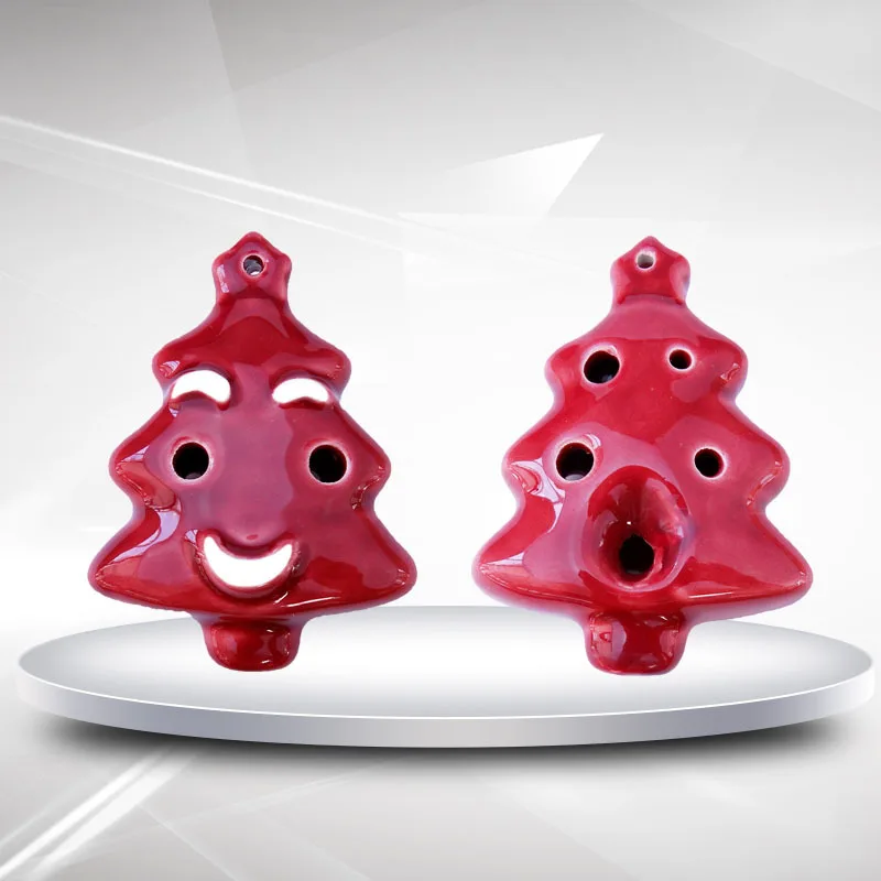 Ocarina 6 Hole Cartoon Christmas Tree Porcelain Flute Children Beginner Musical Instrument | Спорт и развлечения