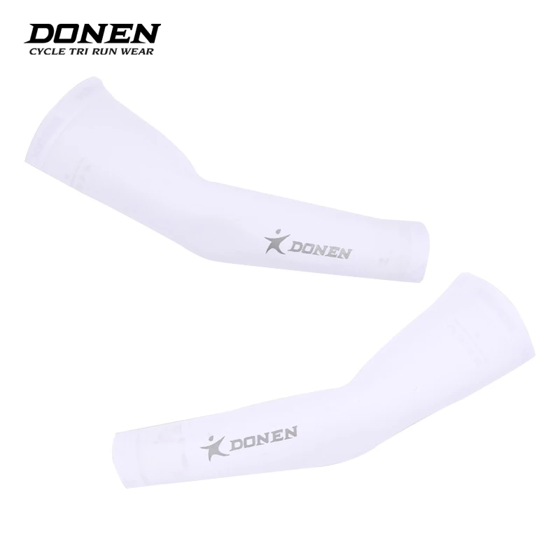 White DONEN летние быстросохнущие эластичные рукава для защиты от солнца и УФ-лучей для езды на велосипеде, бега, рыбалки, зажимные рукава CoolMax - Цвет: White