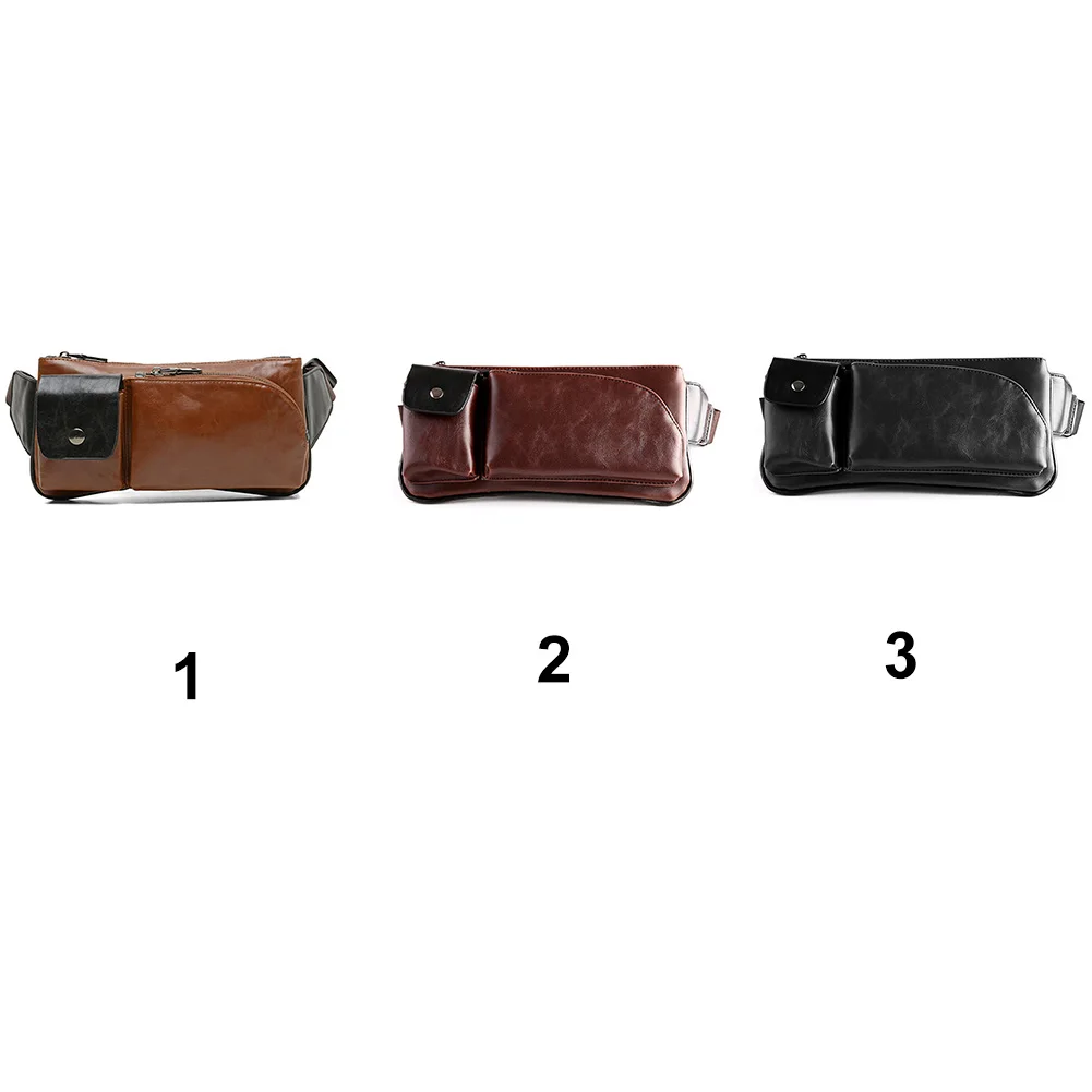 Для мужчин сумки через плечо груди сумка PU кожаная Мужская Один плечевой ремень