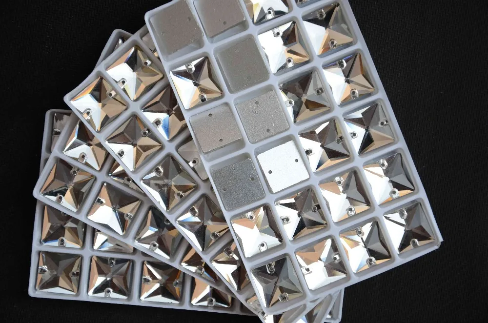 Оптовая продажа квадратный камень для шитья прозрачный цвет 10 12 14 16 22 мм пошива