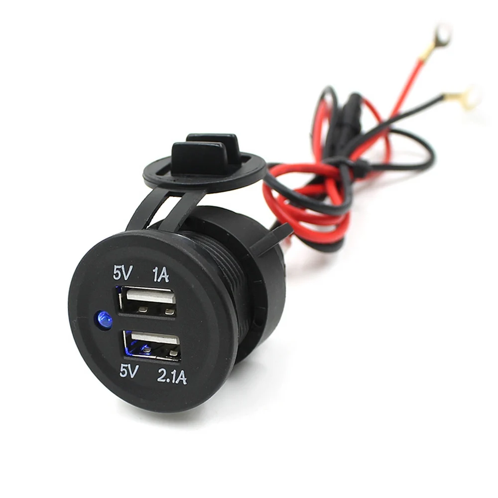 DC12-24V Dual USB Car Charger Adapter For Motorcycle RV Output 5V 2.1A 1A Socket Cover Plug | Автомобили и мотоциклы