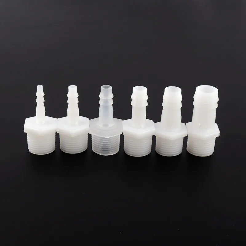 50 шт. 1/2 inch 4 ~ 20 мм Мужская нить прямой разъем белый пластиковый