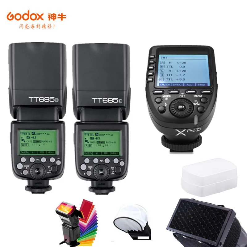 

Godox TT685 TT685C Camera Flash Speedlite 2.4G Wireless TTL HSS + Xpro-C Transmitter Trigger For Canon 80D 800D 70D 700D 760D