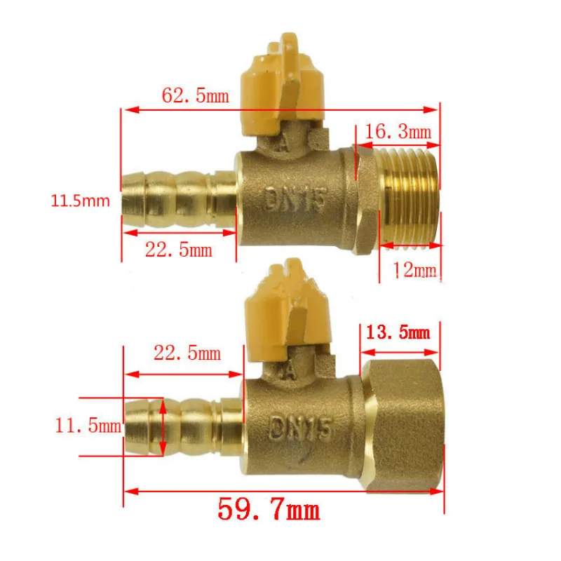 Латунный шаровой газовый клапан G1/2 &quotРезьба для газа жидкой воды вкл/выкл |