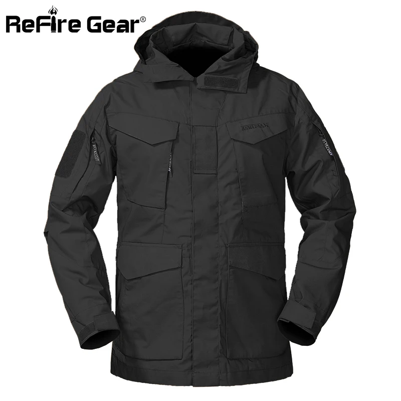 Refire gear, тактическое длинное пальто для мужчин, осенний Тренч с капюшоном, куртка, армейская полевая военная куртка, пальто, водонепроницаемая ветровка с карманами