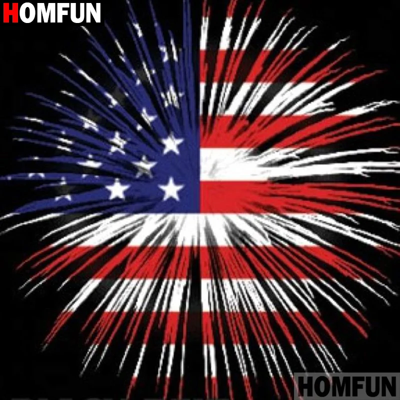 

HOMFUN Full Square/Round Drill 5D DIY Diamond Painting "National flag" 3D Diamond Embroidery Cross Stitch Home Decor A21377