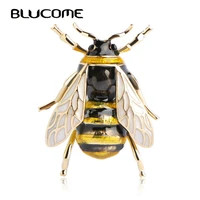 blucome cute insect fly bee brooch kids girls clothes accessories gold color black yellow enamel brooches birthday gifts jewelry