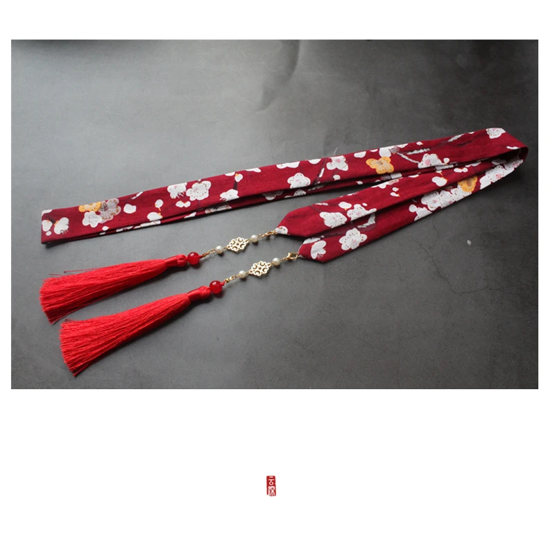 Различные и ветер и обеспечивает кран печать Hanfu повязка для волос с кисточками мужские вытирая в древнем стиле Тиара Свадебные Женские аксессуары, лента для волос