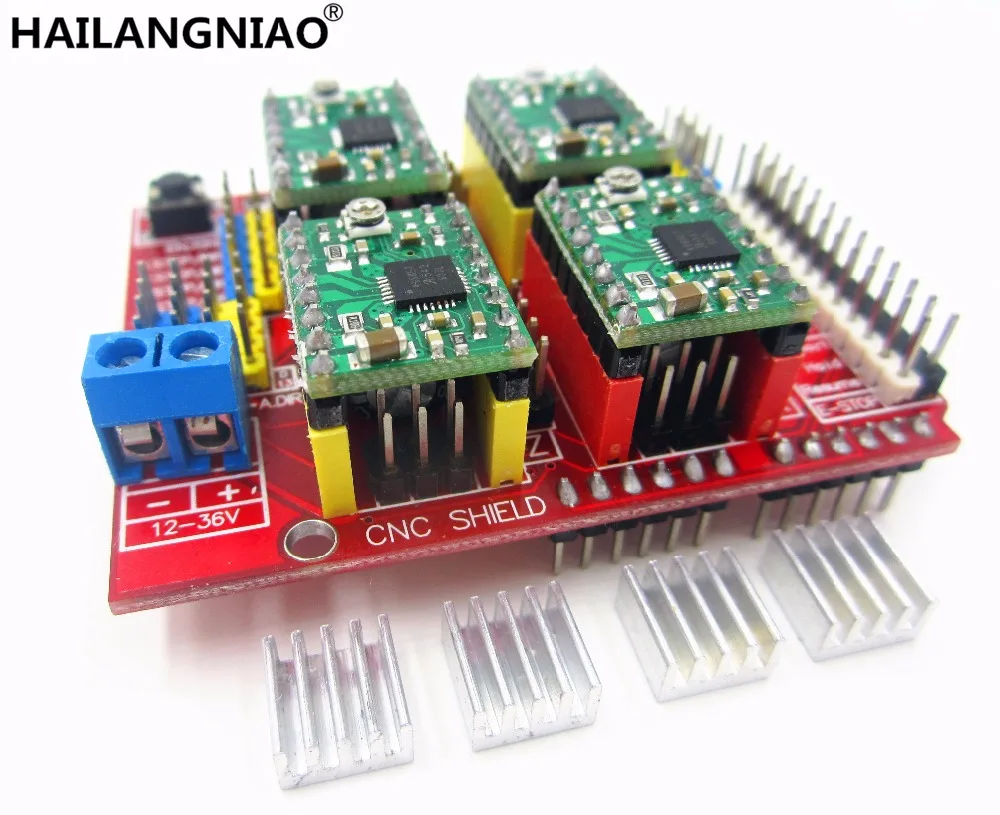 

5set New cnc shield v3 engraving machine / 3D Printer / + 4pcs A4988 driver expansion board