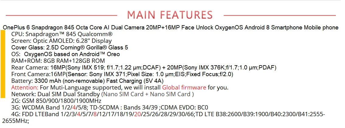 OnePlus 6, 8 ГБ, 128 ГБ, Восьмиядерный процессор Snapdragon 845, AI, двойная камера 20 Мп+ 16 МП, разблокировка лица, Android 8, смартфон, мобильный телефон