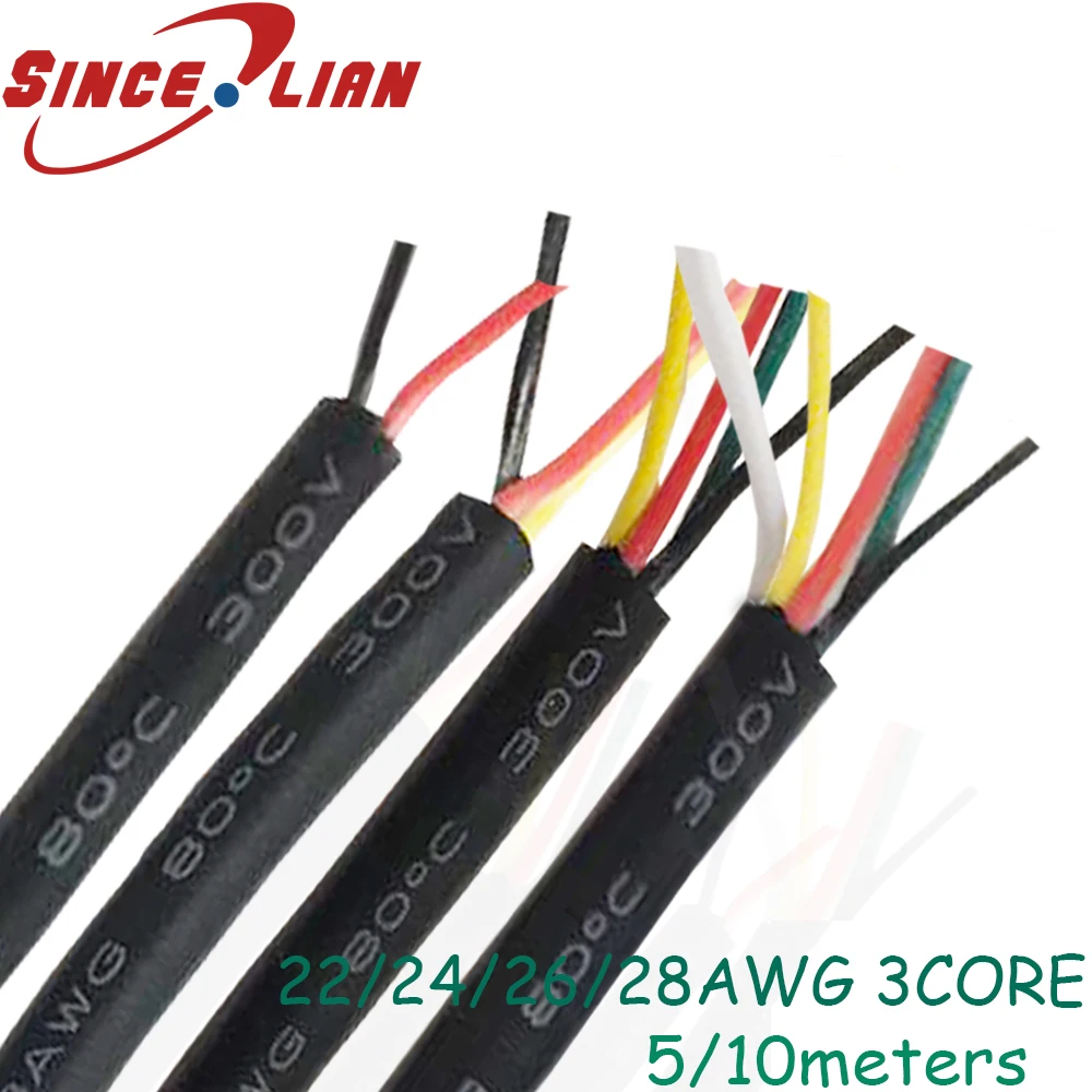 22AWG 24AWG 26AWG 28AWG 3 жильный Проводной USB кабель для мыши 5 /10 метров|Электрические