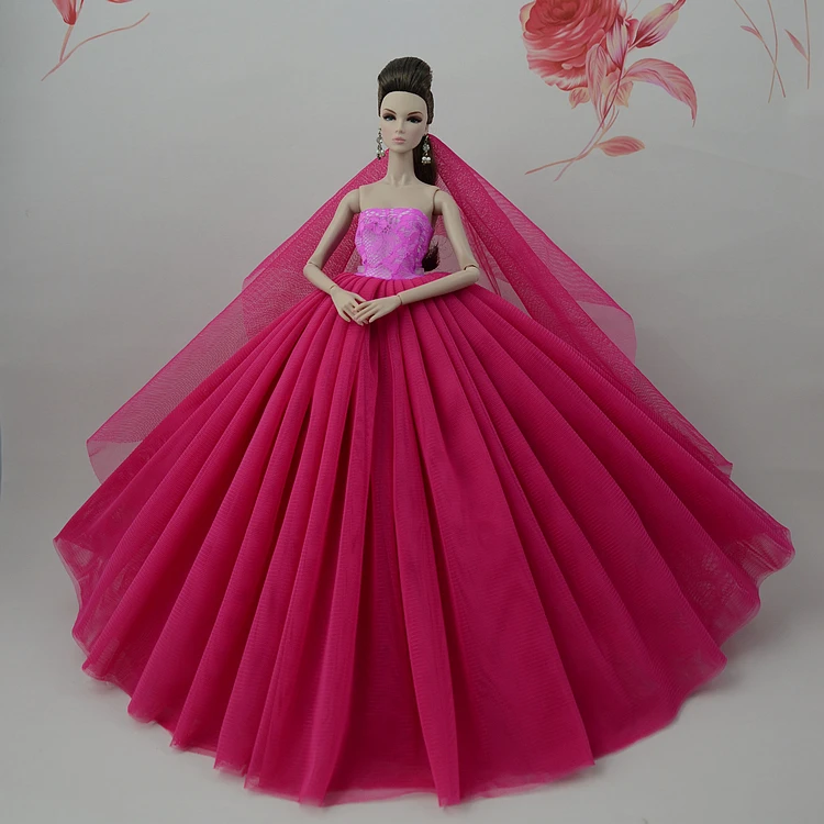 Dress + Veil / 15 Styles Gorgeous Wedding Party Gown Lace Outfit Clothing For 1/6 Xinyi Barbie FR Doll Toys for Children | Игрушки и