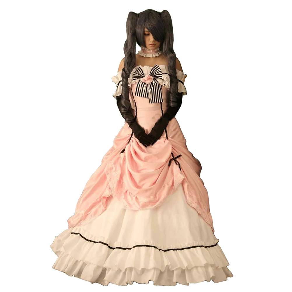 

Brdwn черный Батлер, женское платье, фантастическое платье, костюм (платье + шляпа + галстук-бабочка + перчатки + галстук)