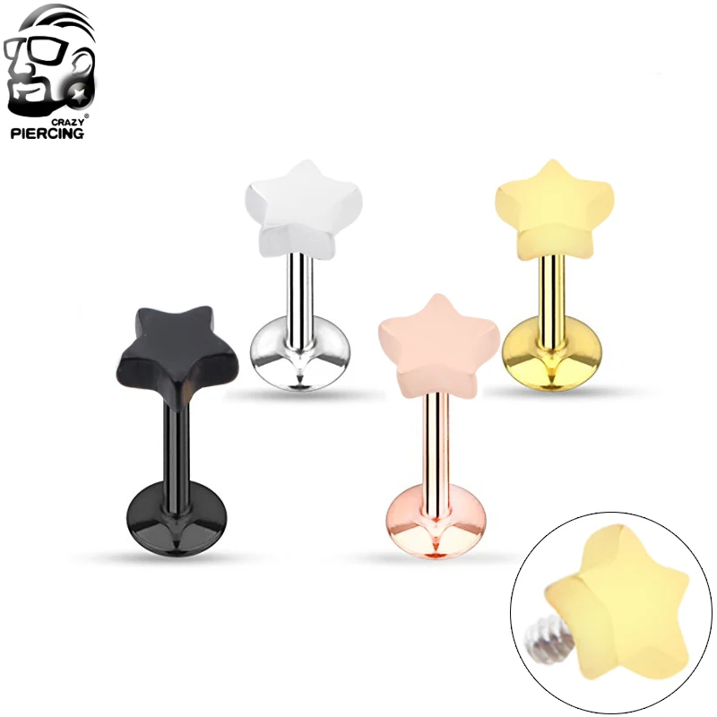 Новый продукт пирсинг для ушей губ тела хрящевая спираль Козелка звезда штанга