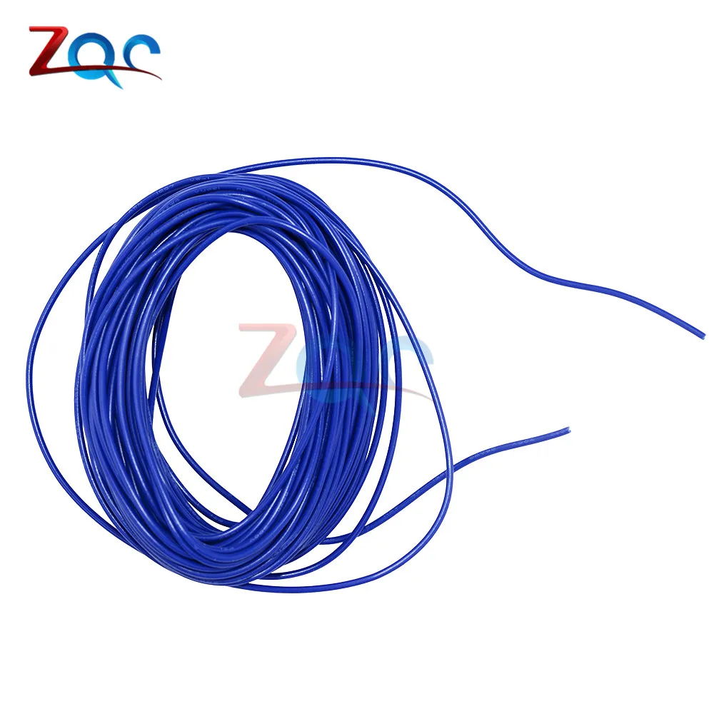 Синий 10 м 10 м UL-1007 24AWG Монтажный провод 80C/300 В шнур DIY электрический провод кабель красный/черный/синий/желтый 24 AWG - Цвет: Синий