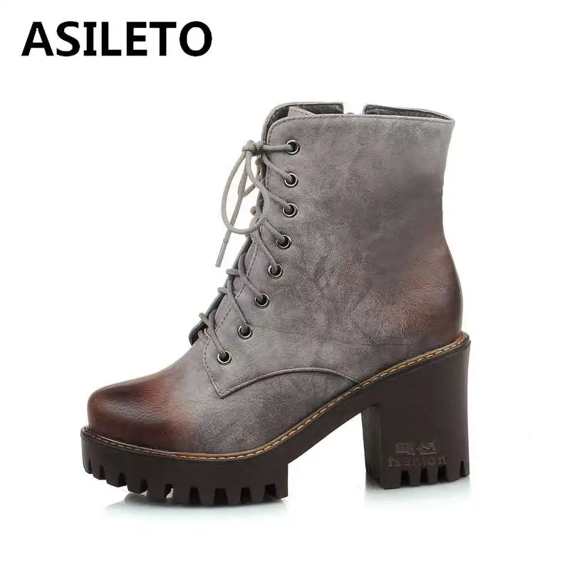 ASILETO женские ботинки осенне-зимние мотоциклетные ботильоны на платформе Женские