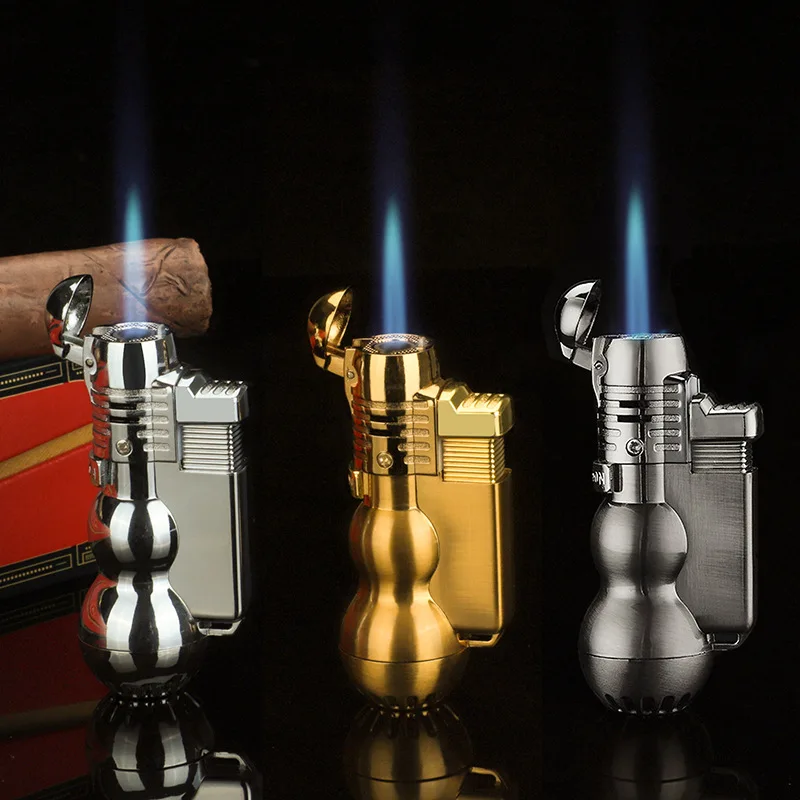 

Outdoor Compact Butane Jet Turbo Torch Lighter Gas Fire Windproof Spray Gun Metal Lighter 1300 C NO GAS Cigarette Men Gift