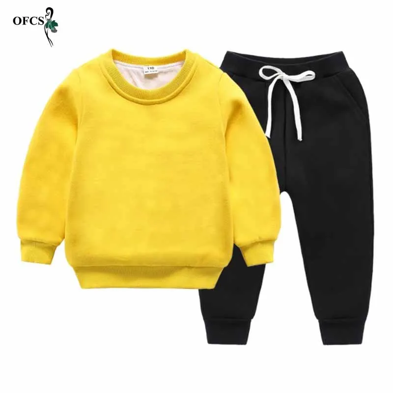 Детский вязаный шерстяной хлопковый костюм теплый пуловер и штаны для мальчиков