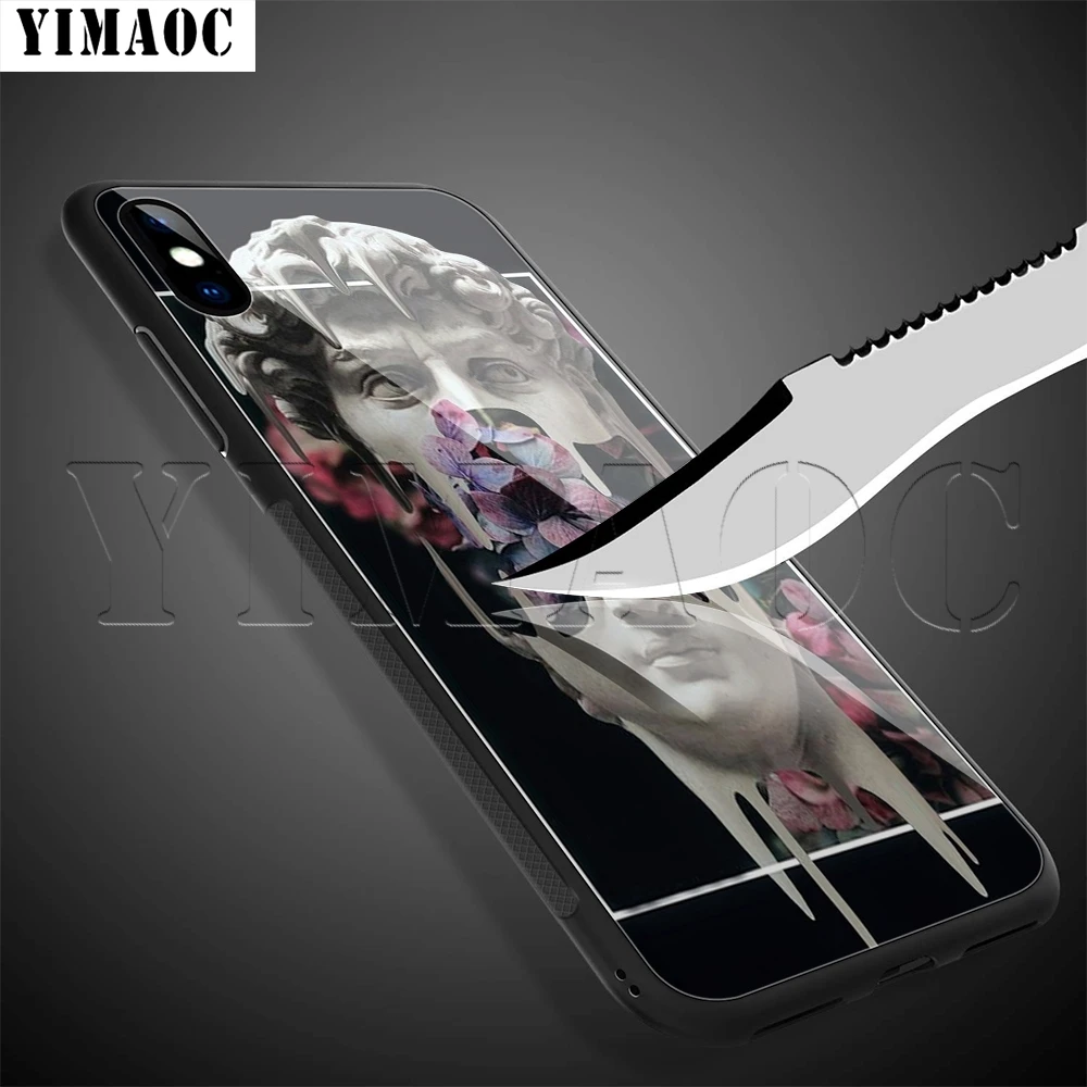 YIMAOC Michelangelo художественная статуя эстетический чехол из закаленного стекла для iPhone 11 Pro XS MAX XR X 8 7 6 6S Plus