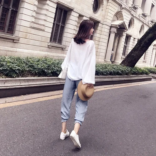 Летний шифоновый комплект из 2 предметов Женский пуловер топ с пышными рукавами