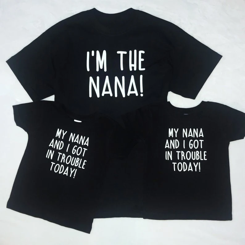 Camiseta de My Nana and I Got In Trouble Today I'm The Nana, camiseta de abuela, camisas de Nana y Grandkids, camisetas familiares a juego de verano-1