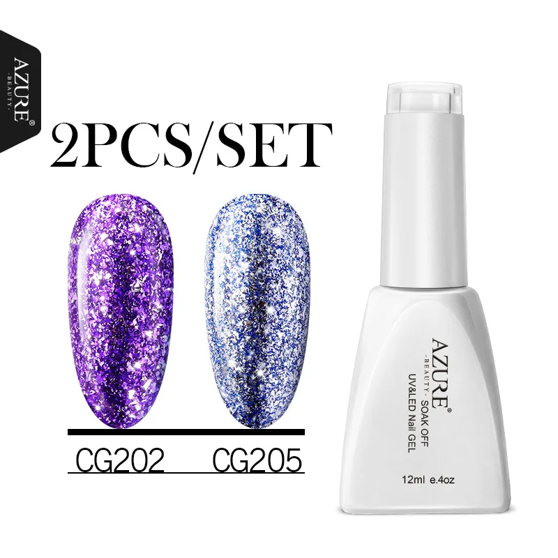 2pcs a set(3) Небесно-Голубой Красота голографический Блеск УФ-гель для ногтей Platinum маникюрный набор Био-Гели Soak Off УФ Гель-лак супер блестящие, для дизайна ногтей Лаки - Цвет: 2pcs a set(3)