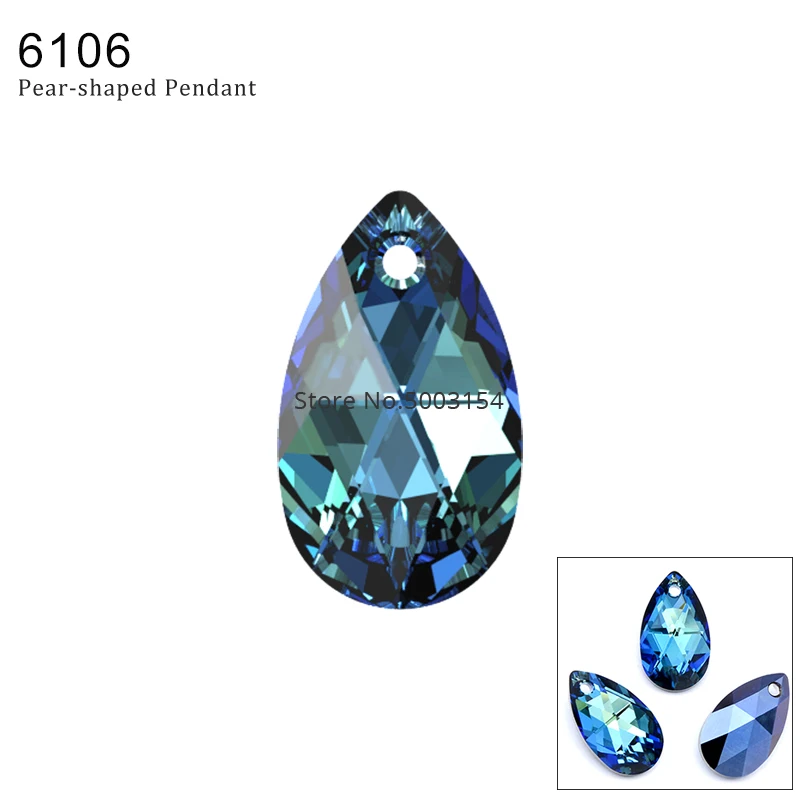 Crystal 001 BB 1 шт.) кристалл Swarovski 6106 грушевидный кулон из Австрия свободные бусины Стразы DIY Изготовление ювелирных изделий - Цвет: Crystal 001 BB