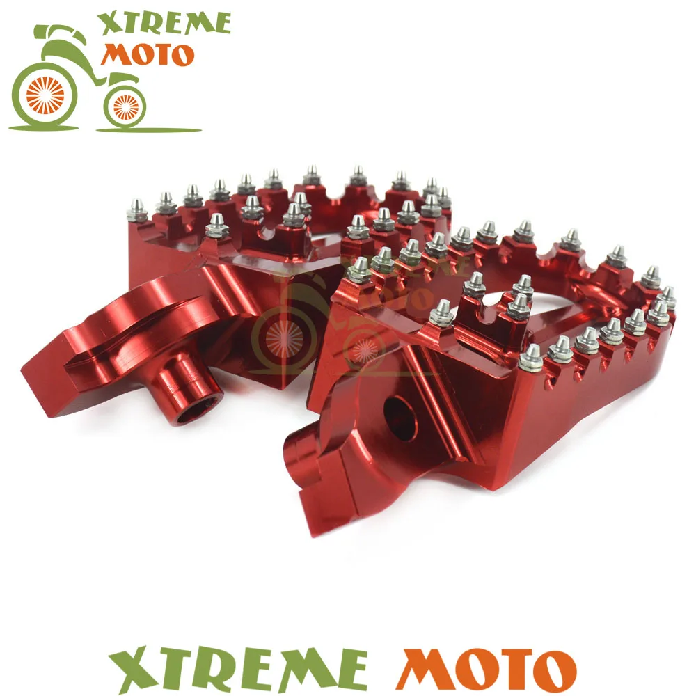 Красные ЧПУ MX широкие подножки подставки для педали Suzuki RMZ 250 450 RMZ250 2007 2009 RMZ450 2005