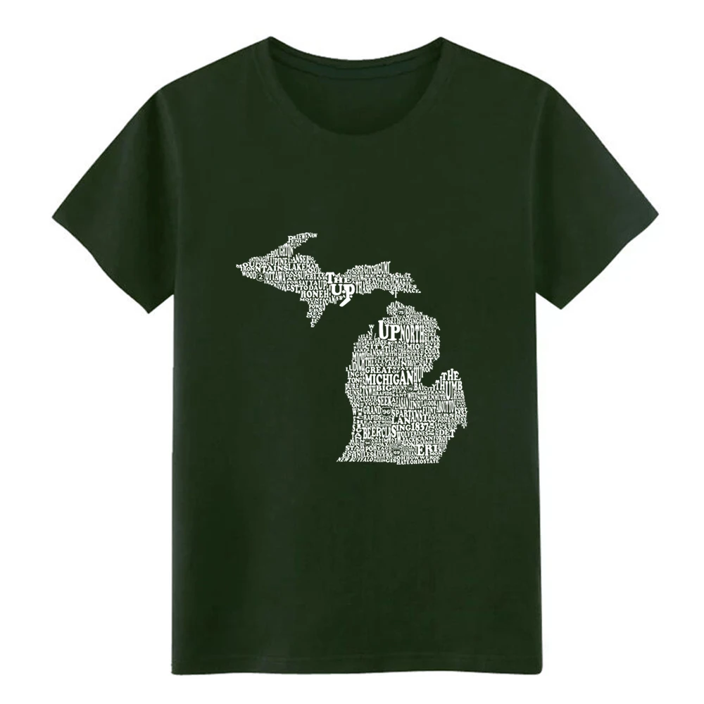 Мужская футболка Michigan by Words дизайнерская хлопковая Футболка с круглым вырезом