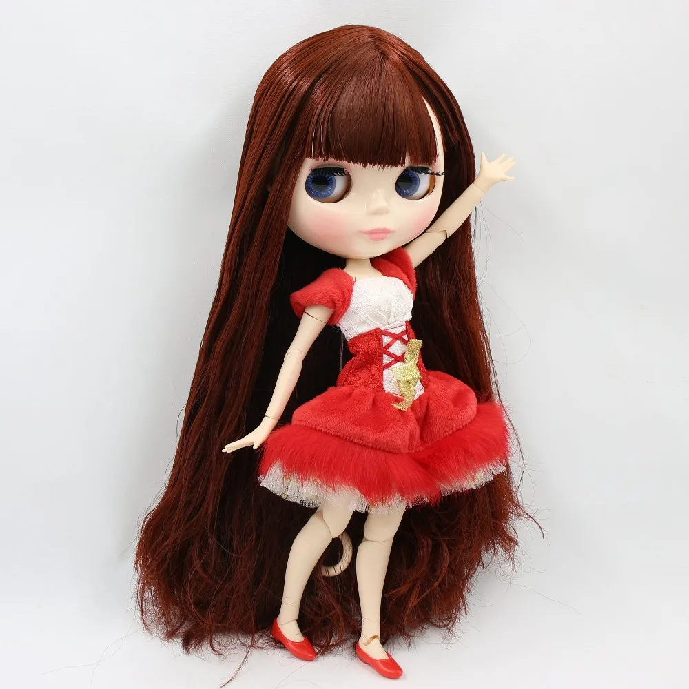 Кукла ICY DBS Blyth 1/6 bjd сустав тело белая кожа 30 см длинные волосы красные каштановые