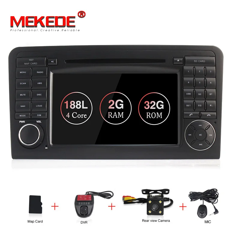 9.1 32G camera DVR HD 2DIN 1024x600 Android 8,1 Автомобильный DVD плеер для Mercedes Benz класс GL ml W164 ML350 ML500 X164 GL320 GPS стерео радио - Цвет: 9.1 32G camera DVR
