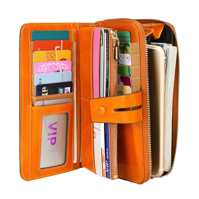 Новый женский функциональный кошелек из натуральной кожи с рчид-блокировкой