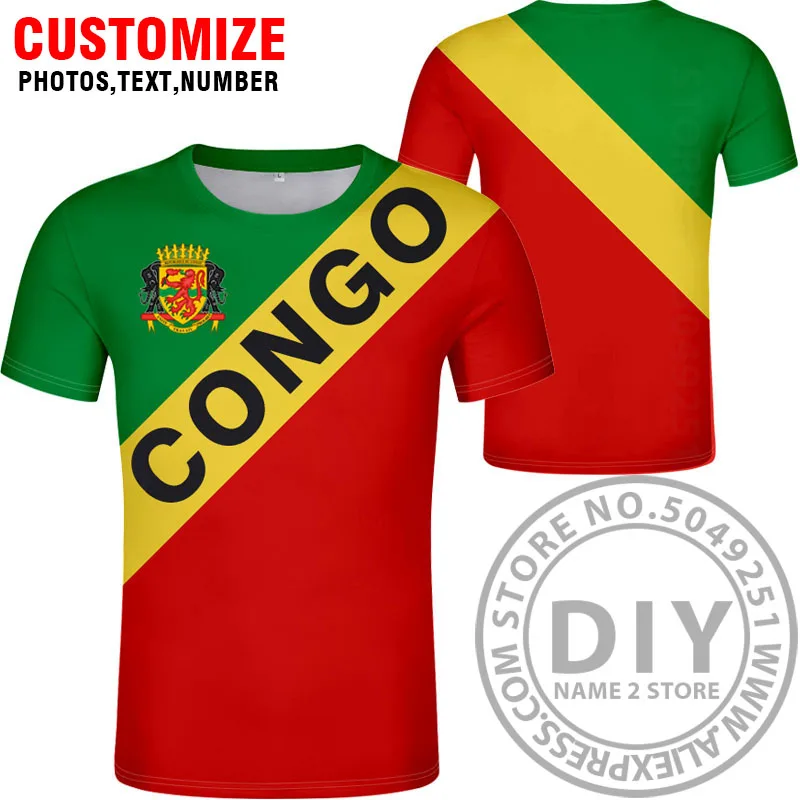 Style 2 Футболка с принтом «CONGO»,, изготовленная на заказ, футболка с надписью «number cog», Национальный флаг, французская страна, Республика, принт, колледж, фото, одежда - Цвет: Style 2