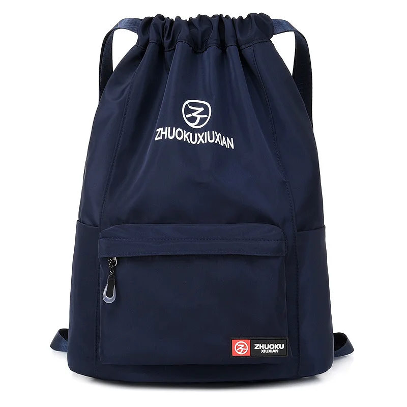dark blue Женская модная Водонепроницаемая спортивная сумка для девочек, спортивная сумка, рюкзак на шнурках для путешествий, уличная сумка для тренировок, плавания, фитнеса, сумки - Цвет: dark blue