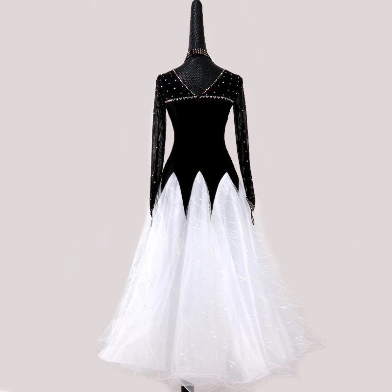 Синее бальное платье стандартное танцевальное для танца Прошитое Вальс