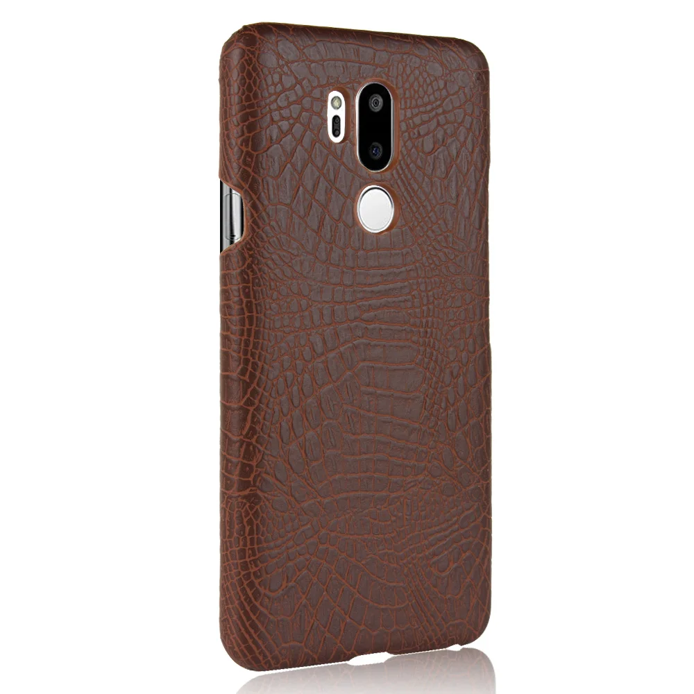 Для LG G7 чехол Супер тонкий крокодиловая кожа текстура задняя крышка Жесткий Щит