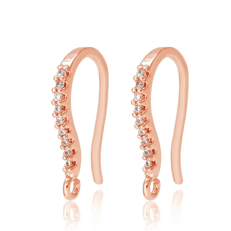 rose gold 9 видов стилей, новые серьги с ушками, циркониевые серьги, Ювелирная фурнитура для рукоделия, женские жемчужные серьги с кисточками, аксессуары для ювелирных изделий - Цвет: rose gold