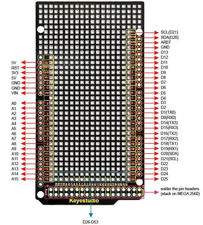 10 шт. Keyestudio Прототип PCB для Arduino MEGA 2560 R3 Щит DIY FR-4 экологически чистые