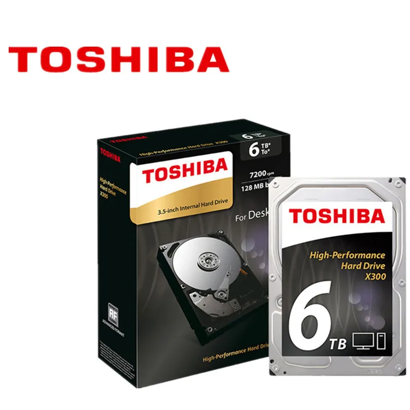 

Toshiba 6TB Mechanical Desktop Hard Disk Drive HDD HD HDWE160 128MB Cache 7200RPM 3.5" SATA3 X300